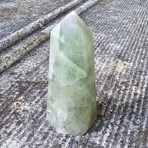 Polished Green Flourite Crystal Point Tower